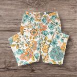 Chico's  WOMEN'S SIZE 0 ANKLE LENGTH STRETCH WHITE FLORAL PANTS WITH POCKETS Photo 3