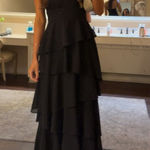 Lulus  Black Maxi Strapless Dress Ruffled Photo 1