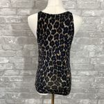 EXPRESS Black and Brown Silk Animal Print Sweater Tank Top Photo 2