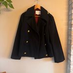 Rebecca Minkoff Black Pea Coat with Gold Buttons Photo 1