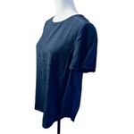 Ann Taylor  Navy Blue Bird Design Pattern Print Shirt Sz M Photo 6