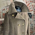 coat double breasted wool brown oversized collar union made Size L Photo 9