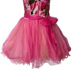 Sherri Hill Y2K VTG Bright Pink Floral Silk Tulle Tutu Prom Dress Size 4 Photo 4