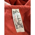 Free People  Orange Bodysuit Top Tie‎ Front Blouse Short Sleeve Womens Photo 3