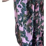 Ashley Stewart Women Top 18/20 Paisley Smock Bodice Short Kimono Sleeve Babydoll Photo 4