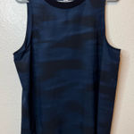 Athleta Zephyr Print Blurred Camo Navy and Black Tank Top Size Large Photo 0