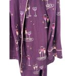 Soma  M Cool Nights Top & Bottom Pajama Set champagne glass print wine Pants Photo 2