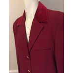 #4 Women's Sz: 4 Red Viscose Blend Blazer by Borgofiori, Velvet Trim Photo 4