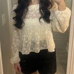 DAZY Solid Tie Back Lantern Sleeve Blouse Square Neck Womens Vintage Style NWT Black Size M Photo 2