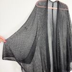 Casa Maca Black Shimmer Open Knit Mesh Fringe Kimono Swim Cover One Size Size undefined Photo 3