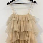 Anthropologie MAEVE by  Tiered Tulle Mini Dress in Taupe Size Large Photo 8
