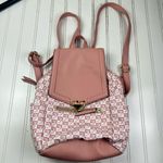 Juicy Couture  Y2K Pink Monogram Backpack with Gold Heart Clasp Photo 3