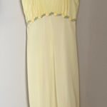 Vintage Laros Yellow Floral Lace Chiffon Dress, Size 34 Photo 0