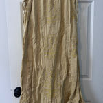 ZARA  Beige Embroidered Spaghetti Strap Maxi Dress Flowy Bohemian Summer Small Photo 0