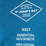 st. john's bay NWT Women's XXLT Blue St. John’s Bay Long Sleeve Mock Neck Essential Tee Shirt Photo 1