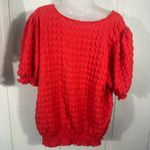 Fred David  Red Short Sleeve V Neck Top Size XL
EUC Photo 2