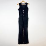 NEW Pilcro Cotton Button Front Flared Leg Denim Jean Jumpsuit 2 Photo 0