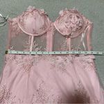 Lulus NWOT Radiant Expectations Pink Embroidered Floral Bustier Maxi Dre… Photo 6