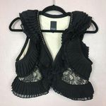 NEW Faith Connexion Silk Flounced Bolero Vest S Black Photo 0