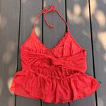 Free People  Red/ Orange Halter Top | Size S Photo 1