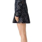 Keepsake Engage Navy Blue Lace Long Ruffle Sleeve Mini Dress Size L Photo 2
