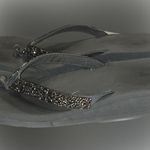 Unbranded Dark Grey Blinged Out Crystals Flip Flop Platform Sandals Size 10 Photo 10