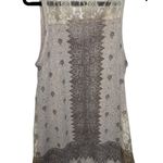 Vocal Apparel Mystic Shimmer Lace Tank in Beige Size Large Lightweight V Neck Photo 1