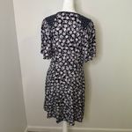 Rebecca Taylor navy blue & light pink floral short sleeve a-line dress size 8 Photo 4