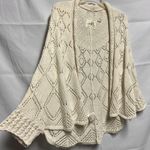 Angel of the North Anthro Cream Pointelle Cardigan Size Small Dolman Sleeve Photo 1