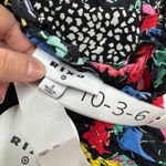 RIXO Dress Womens Size 2 Black Floral Print Off Shoulder Puff Sleeve Maxi Photo 5