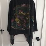 Mushka by Sienna Rose sz M Heathered Purple Abstract Floral Open Front Cardigan Black Size M Photo 2