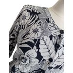 Chico's Cardigan Womens Sz Small Silk Black Floral Print Button Down Photo 4