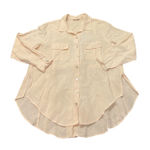 Soft Surroundings XL Peachy Pink 100% Linen Shirt Top Tunic Tie Back Pockets Photo 0