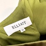 Elliatt  Camo Asymmetric Satin Cocktail Dress in Khaki Size X-Small Photo 6