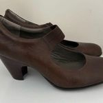 Born Shoes Born Crown Leather Slip On Mary Jane Heels Brown Size 10 Photo 2