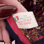 Vintage Floral Printed Bandana Scarf Made in Italy Polyester Red Photo 2