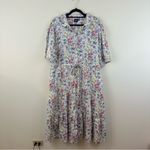 Gap  Multicolor Puff Sleeve Floral Midi Shirt Dress Size XXL Photo 1