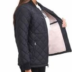 Levi's  Quilted Bomber Jacket Women’s Size S Black with Pink Inside Photo 2