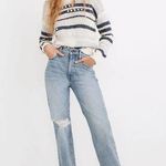 Madewell  The Perfect Vintage Straight Jeans Reinhart Wash Light Blue Distressed Photo 0