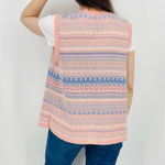 vintage oversized baby pink pastel button down cardigan sweater vest size s Size L Photo 4