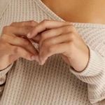 Free People  Dolman Thermal Top Sz M Cream Oversize Boho Fairy Cottagecore NWT Photo 2