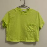 Alice + Olivia Preston Cropped Tee in Neon Yellow size Small (S) Photo 1