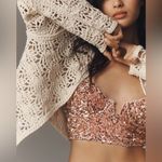 Anthropologie NWT Current Air Crochet Cardigan Sweater - ivory - one size / ALL Photo 3