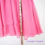 Vintage chiffon pink dress faux wrap top and skirt lace,ā size 150/80A Photo 12