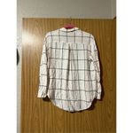 Lush Clothing Lush White Plaid Woman’s Long Sleeve V-Neck Top Size Medium Photo 7