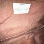 Coldwater Creek  HALF MOON-CROCHET STYLE PURSE GOLD LINING WOOD LOOK HANDLES Photo 3