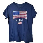 Gen2 Women's Navy Short Sleeve Crew Neck USA Soccer Flag Graphic T Photo 3