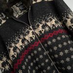 SKYR Nordic Fair Isle Faux Fur Collar/cuffs Wool Cardigan VTG Hong Kong EUC Blue Size M Photo 2