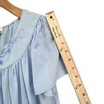 Miss Elaine Nylon Tricot Nightgown S Blue Embroidered Short Sleeve House Dress Photo 5