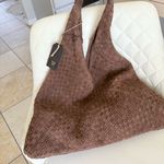 Viral tik tok Brown suede Woven Tote Bag slouchy bag Photo 4